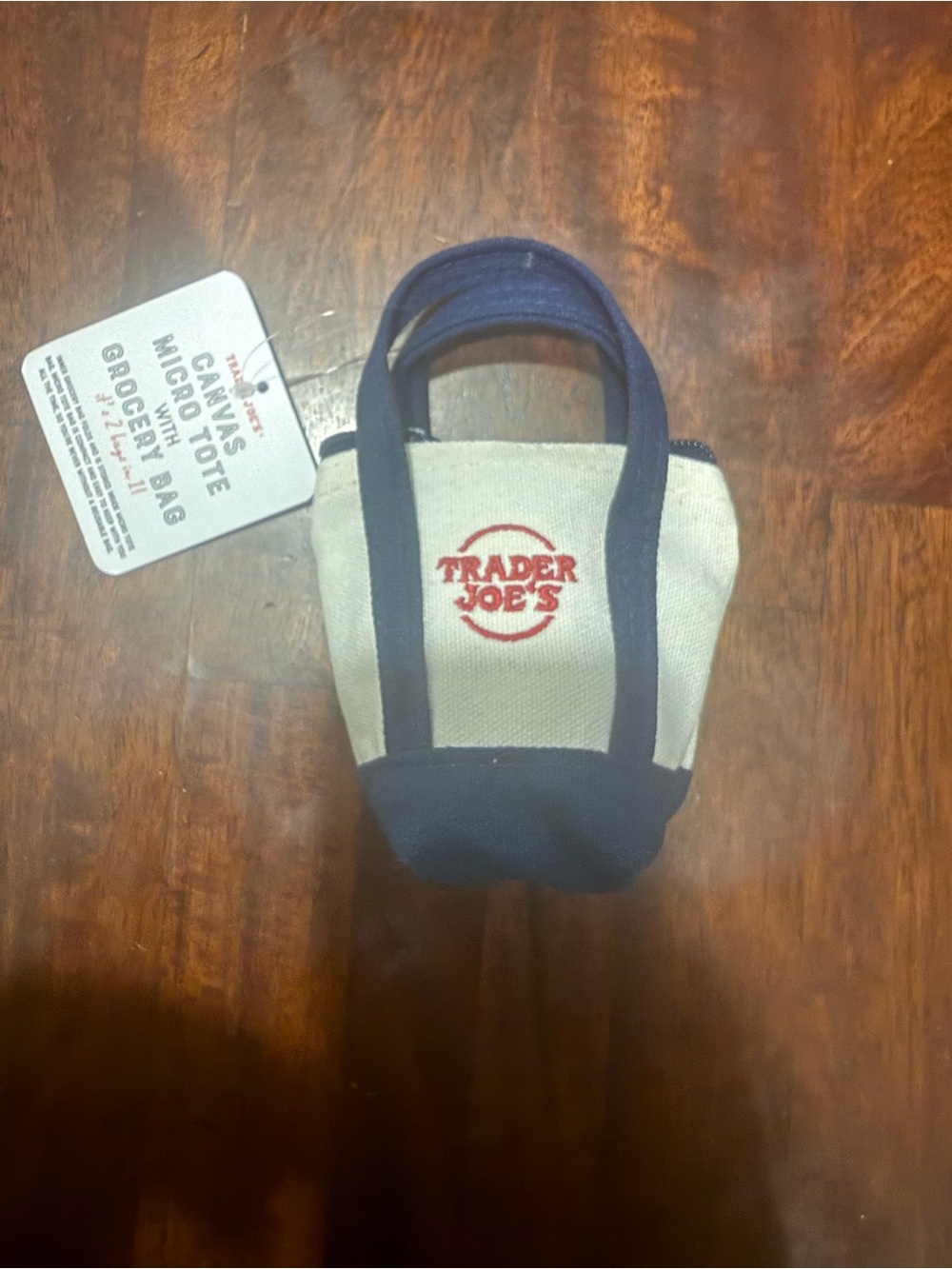 Trader Joe’s Canvas Micro Tote Bag - Navy and Natural